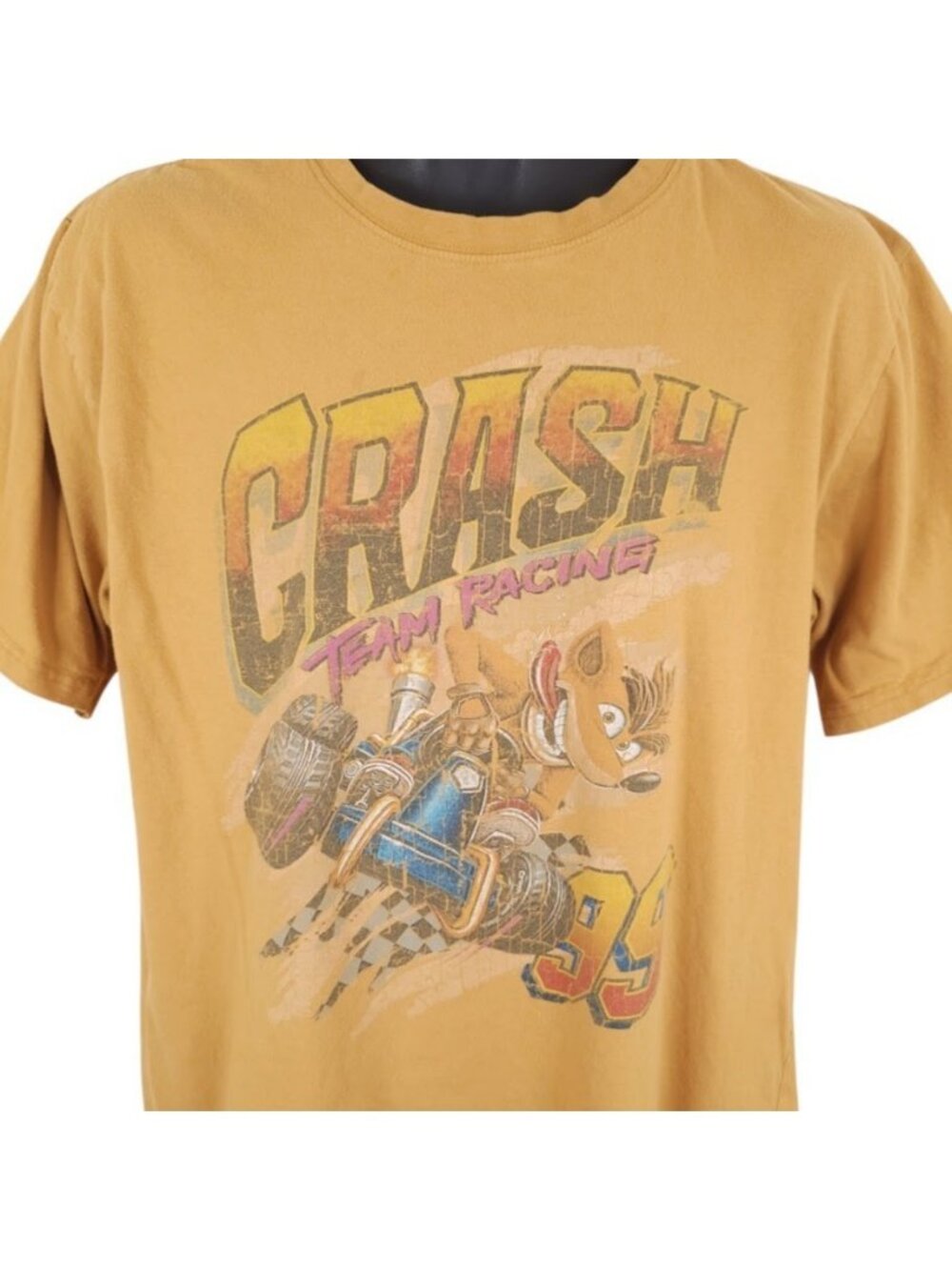 Crash Bandicoot T Shirt Mens Size XL Orange Team Racing PlayStation Video Game